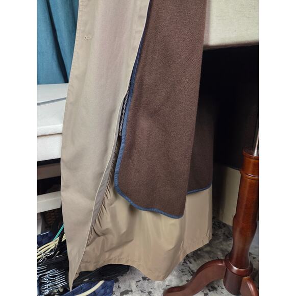 Vintage Towne London Fog Trench Coat Double Breasted Classic Size10 Belted Lined - Picture 6 of 13